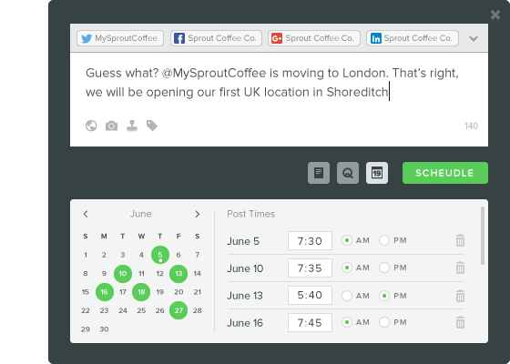 Schedule Social media Posts