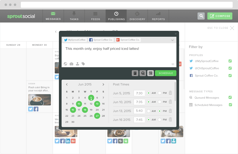 Social media scheduling